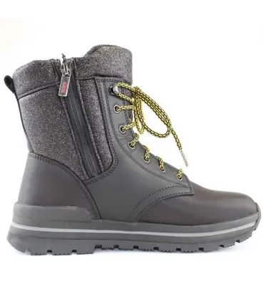 Women's warm winter boots in sequined quilted polyester