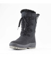 Women's warm snow boots in black polyester velour