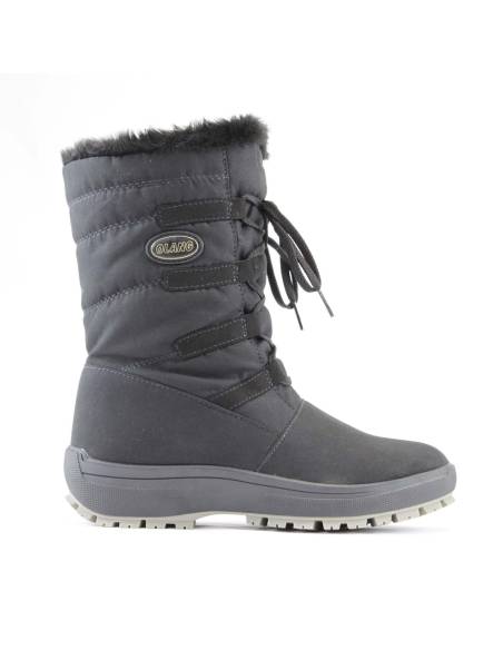 Bottes chaudes de neige pour femmes en polyester velours noir 