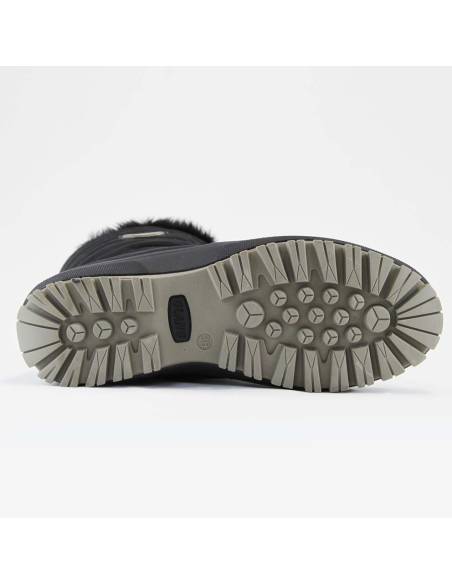 Bottes chaudes de neige pour femmes en polyester velours noir 