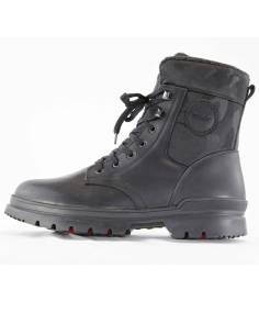 Winterschuhe für Männer aus schwarzem wasserabweisendem Leder mit Stollen OC 2