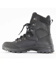 Warme Herrenschuhe aus schwarzem, wasserabweisendem Leder und verstärkter, geriffelter Gummikappe. 2