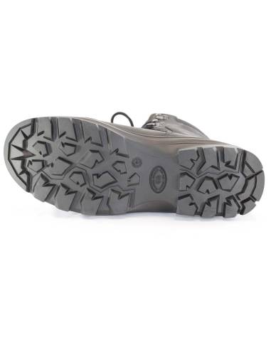 Chaussures chaudes homme style rangers  en cuir hydrofuge noir et bout en caoutchouc renforcé strié