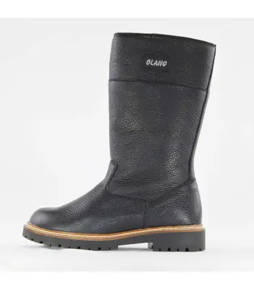 Women's tall winter boots in black full grain leather