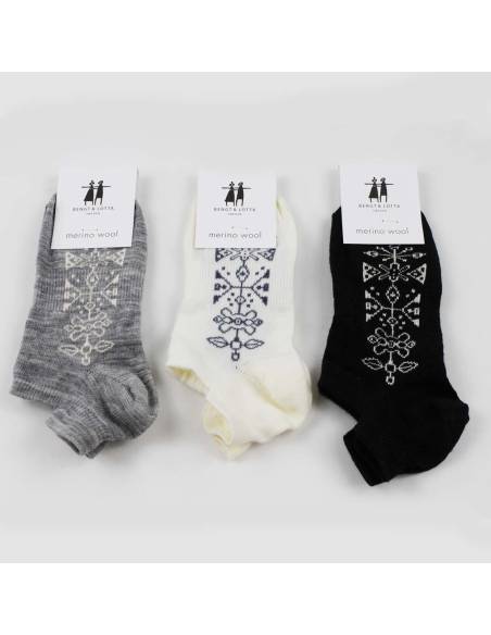 Socquettes chaudes femme laine mérinos créateurs  fantaisie