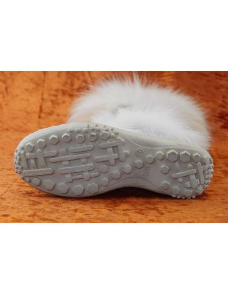 Bottes hautes d'hiver pour femmes en poils de vache et poils de lapin
