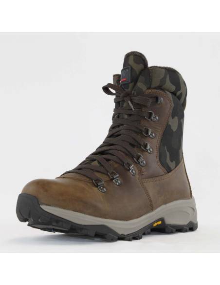 Botas de abrigo para hombre en piel York hidrófuga y tejido de camuflaje