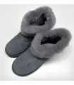 Zapatillas suecas calientes para mujer en piel de cordero