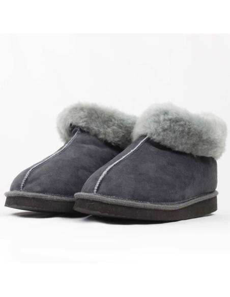 Zapatillas suecas calientes para mujer en piel de cordero