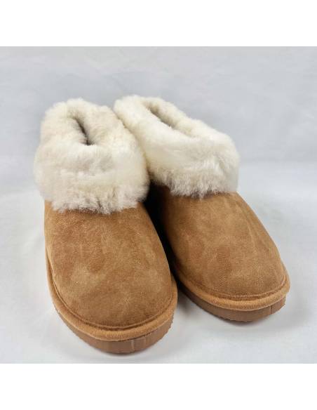 Chaussons chauds suédois pour femme en peau d'agneau