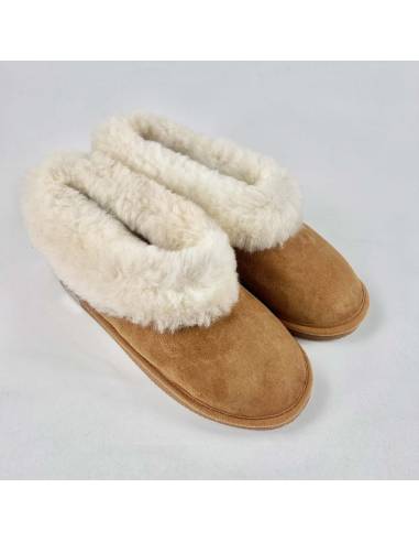 Chaussons chauds suédois pour femme en peau d'agneau
