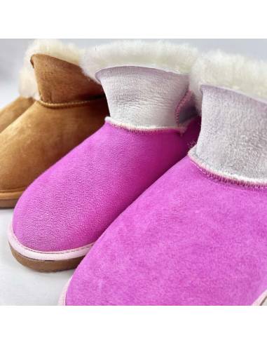 Chaussons chauds suédois pour femme en peau d'agneau