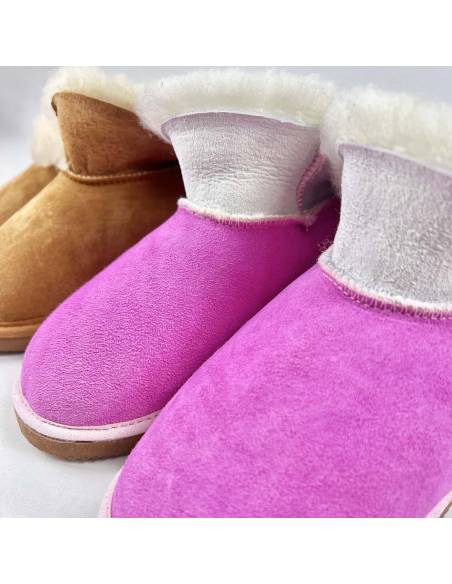 Swedish warm slippers for women in lambskin