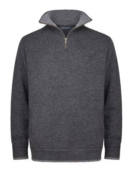 Pullover Herrenpullover aus reiner weicher Schurwolle mit Stehkragen