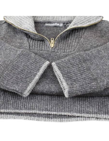 Men's jumper in pure virgin wool with ultra high collar