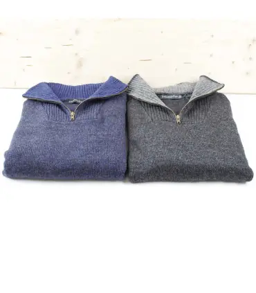 Pull Homme très chaud en pure laine vierge douce et col camioneur
