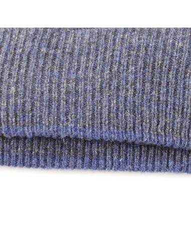 Pull Homme très chaud en pure laine vierge douce et col camioneur bleu marine