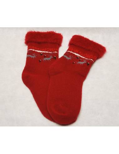 Cocoon in red wool socks