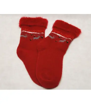 Cocoon in red wool socks