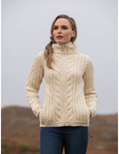 Women's Zip Cardigan pure merinowool red 2