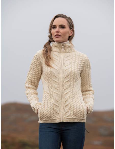Women's Zip Cardigan pure merinowool red