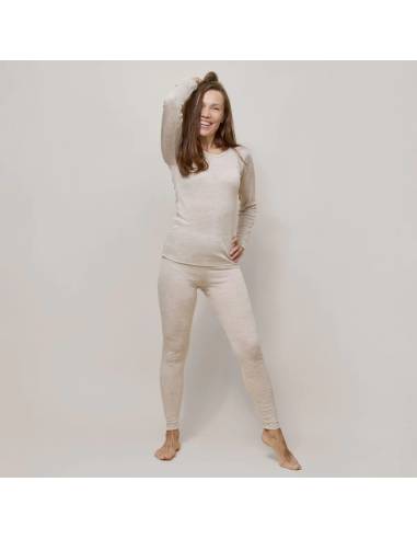 Women's soft long sleeve jersey in merino wool and silk 
