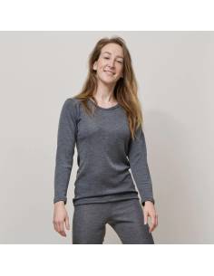 Women's soft long sleeve jersey in merino wool and silk 