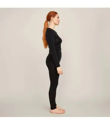  Suave jersey de manga larga para mujer en lana merina y seda 