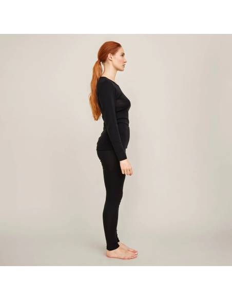 Women's soft long sleeve jersey in merino wool and silk 