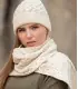 Echarpe pure laine mérinos à côtes motifs jacquard design nordique