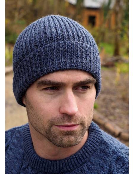 Bonnet cachemire laine côte simple de luxe homme femme