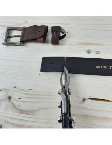 Raccourcir Ceinture en cuir de vache véritable