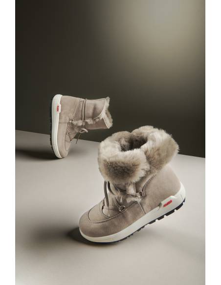 Bottes chaudes femme d'hiver en peau de mouton hydrofuge TAUPE- Olang MAKA