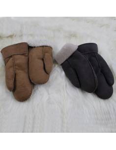 Moufles homme chaudes en peau de mouton retournée 2