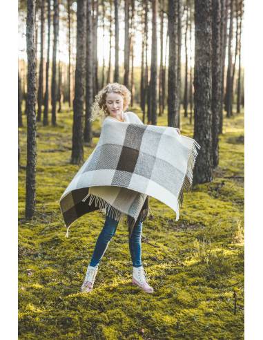 Cape manteau en pure laine vierge pour femme brown 01