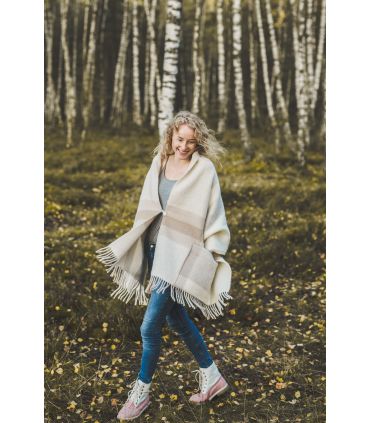 Stole with pockets in pure new wool