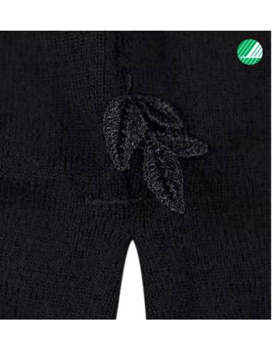 Chemise de nuit manches longues en pure laine mérinos bio noir