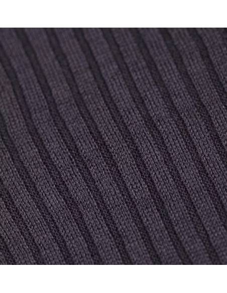 Merino Rippshirt für Damen dunkelgrau oder schwartz meliert