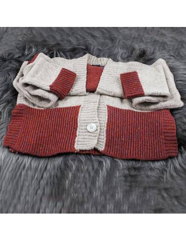 Gilet femme chaud nordique en laine et cachemire bicolore
