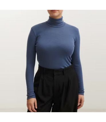 Damenpullover warm dünn Rollkragenpullover reine Merinowolle Frau.