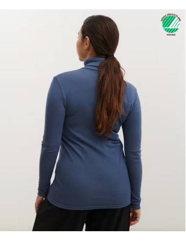 Pull femme chaud fin col roulé pure laine mérinos femme