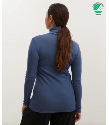 Pull femme chaud fin col roulé pure laine mérinos femme