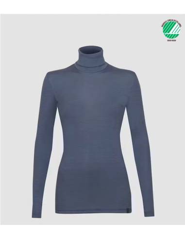Pull femme chaud fin col roulé pure laine mérinos femme