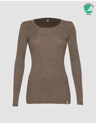 Langarmshirt Damen pure Bio Merinowolle rot
