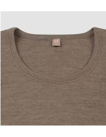 camisa de punto de cuello festoneado de mujer en puro lana merino rojo