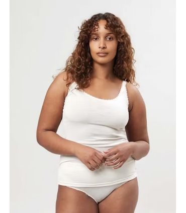 Caraco chaud femme laine mérinos et soie dentelle écru