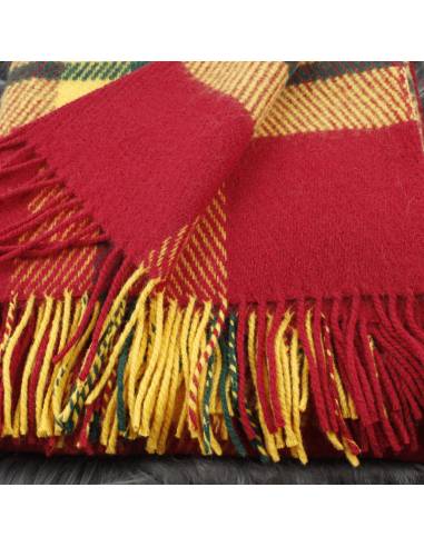 Warmes Plaid mit Diamant-Chevrons aus reiner Wolle