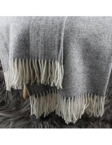 Plaid chaud doux uni en pure laine