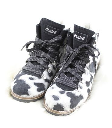 Bottines chaudes et luxueuses femme en peau vache fourrées mouton véritable Olang Lima 2