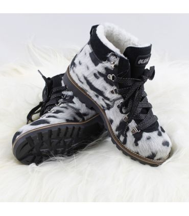 Boots hiver femme en peau vache fourrées mouton véritable Olang Lima 2